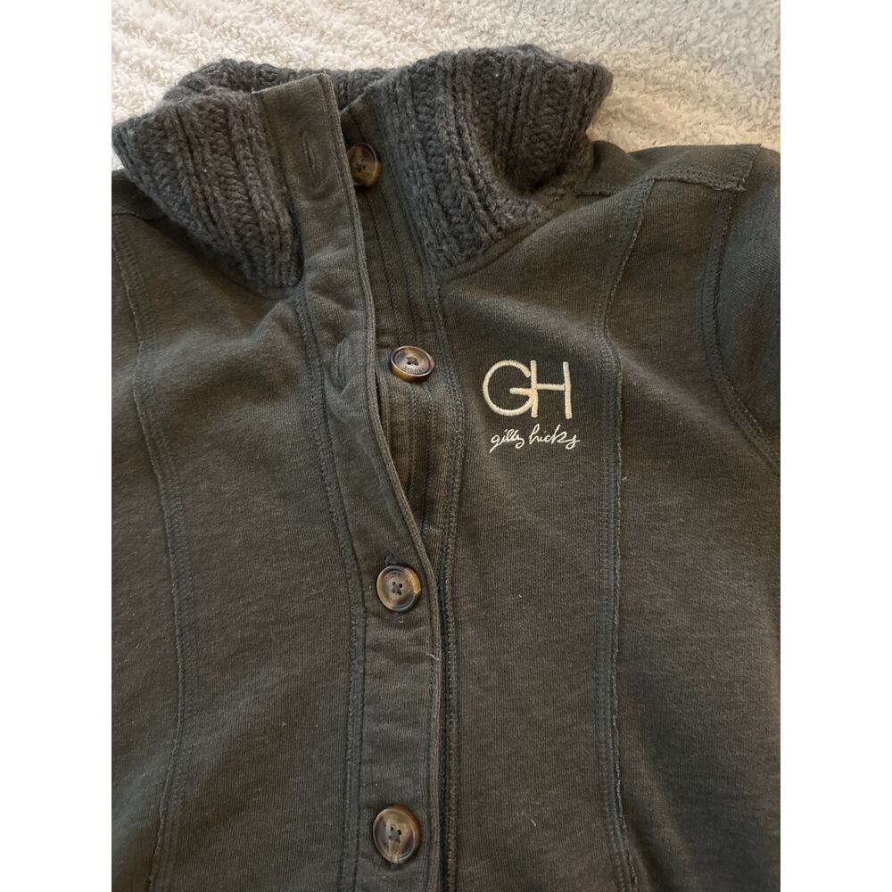 Gilly Hicks Button Up Sweatshirt Jacket Size Y2K Prep Schoolgirl Cozy Layer M - Picture 6 of 6